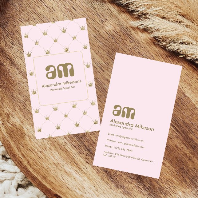 Gold Crown Minimal Elegant Visitenkarte (Von Creator hochgeladen)