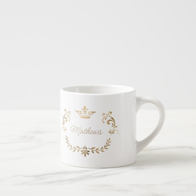 Gold Crown Wappen Personalisiert Espresso Cup Espressotasse (Rechts)
