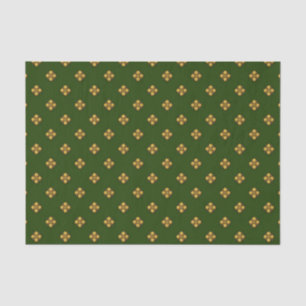 Gold Cruciferische Blume auf Hunter Green Seidenpapier