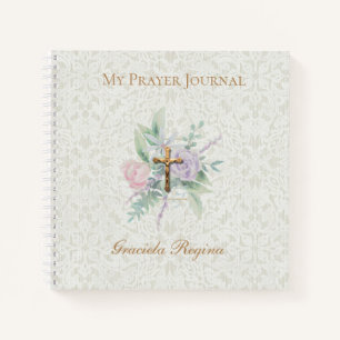 Gold Crucifix   BLUME   Gebete   Journal Notizbuch