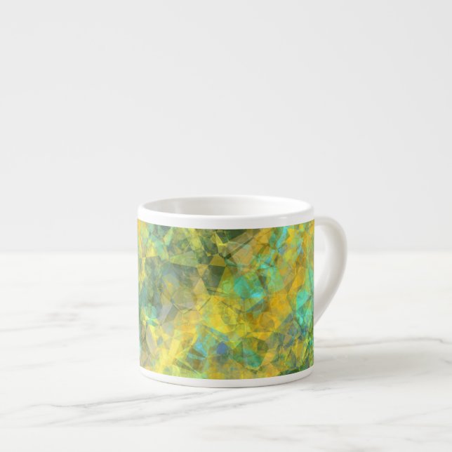 Gold Crumpled Textur Espressotasse (Vorderseite Rechts)