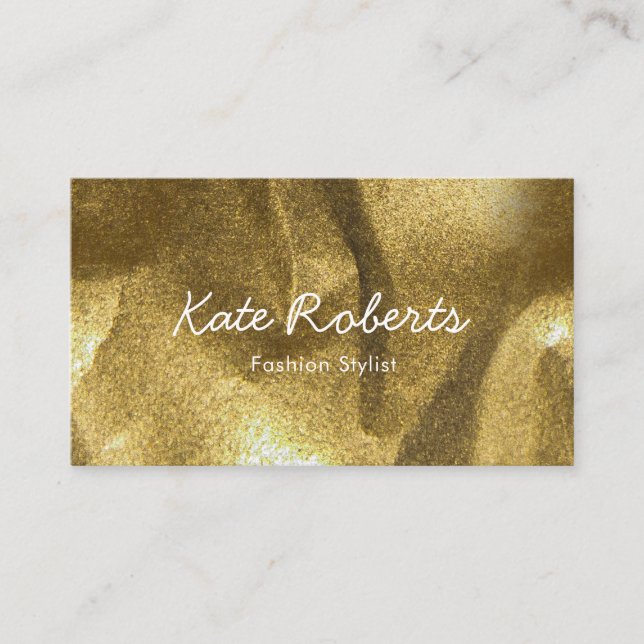 Gold Crumpled Visitenkarte | minimal (Vorderseite)