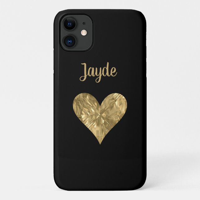Gold Crystal Personalisiert Heft Handy Case (Rückseite)