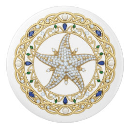 Gold Crystal Starfish Sea Star 2D graphic gemstone Keramikknauf