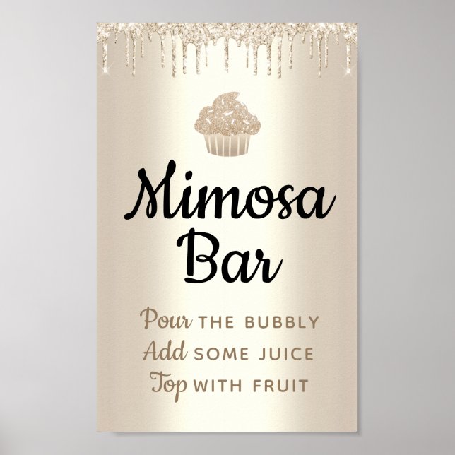 Gold Cupcake Glitzer Tropfen Bäckerei Koch Custom  Poster (Vorne)