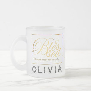 Gold Custom Calligraphy Name Erntedank Gift Mattglastasse