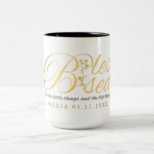Gold Custom Calligraphy Name Erntedank Gift Zweifarbige Tasse