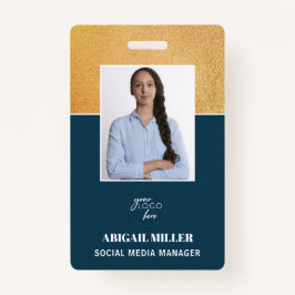 Gold Custom Employee Foto Name & Logo ID Abzeichen Ausweis