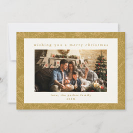 Gold Custom Foto Weihnachtskarte Feiertagskarte