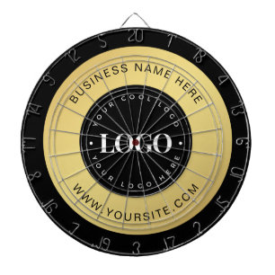 Gold Custom Logo & Text Company Business Dartscheibe