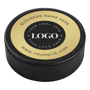 Gold Custom Logo & Text Company Business Eishockey Puck