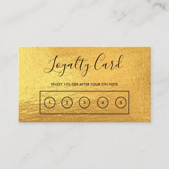 Gold Custom Loyalty Card Visitenkarte (Vorderseite)