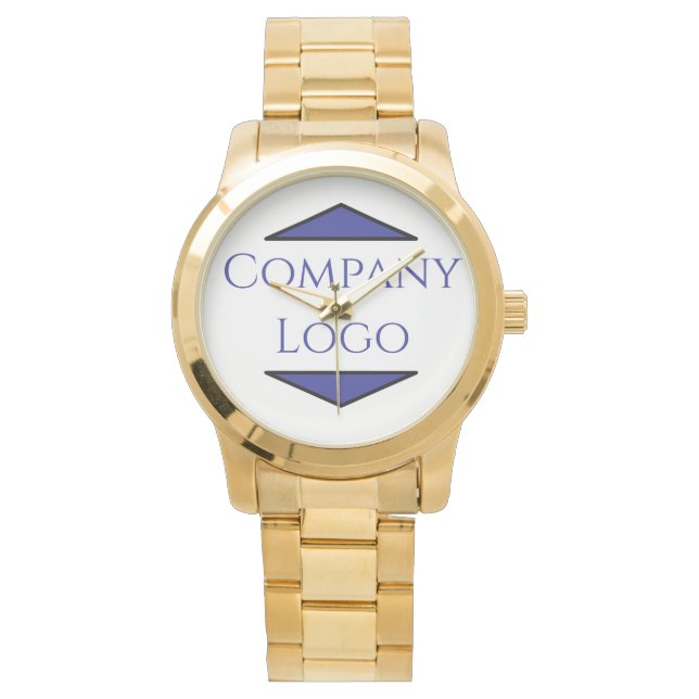 Gold Custom Luxury Corporate Watch mit Logo Armbanduhr (Vorderseite)