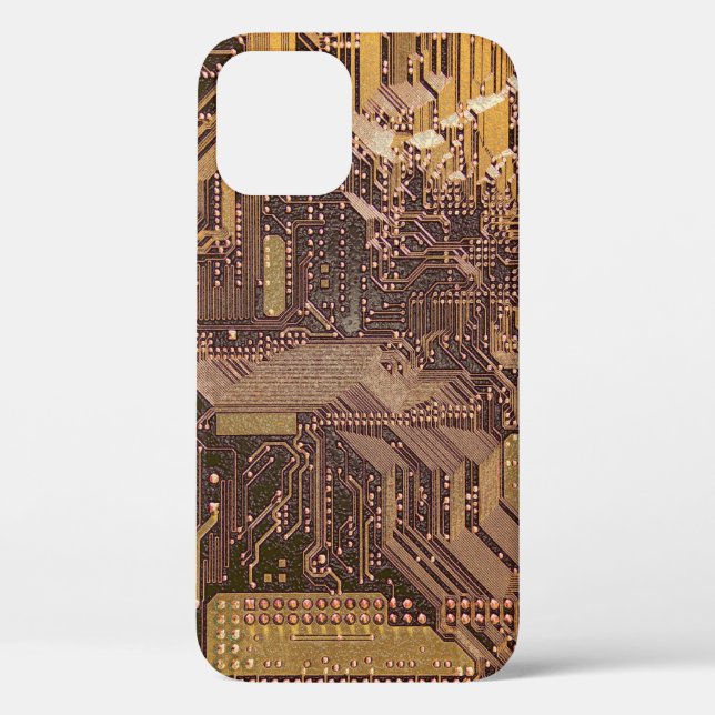 Gold Cyber Circuit Board Tech Art Electronics Case-Mate iPhone Hülle (Rückseite)