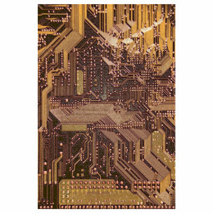 Gold Cyber Circuit Board Tech Art Electronics Fotoskulptur Magnet