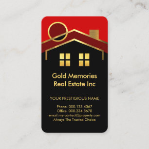 Gold Dach Bauunternehmer Immobilienmakler Visitenkarte