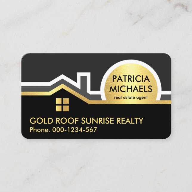 Gold Dach Sunrise Border Realty Visitenkarte (Vorderseite)