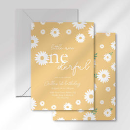 Gold Daisy Little Miss Onederful Einladung
