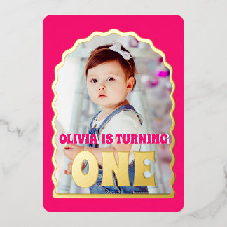 Gold Daisy ONE Foto Folieneinladung