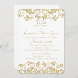 Gold Damask 50 Jahre Einladung