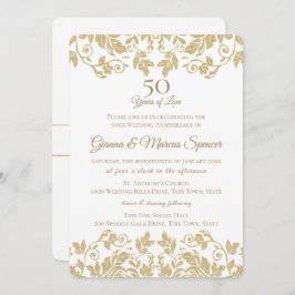 Gold Damask 50 Jahre Einladung