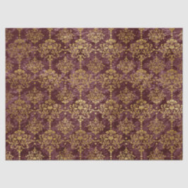 Gold Damask auf Burgund Hintergrund-Decoupage Seidenpapier