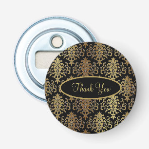 Gold Damask Black Script Wedding Elegant Vielen Da Flaschenöffner