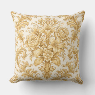 Gold-Damask-Blumenmuster Kissen