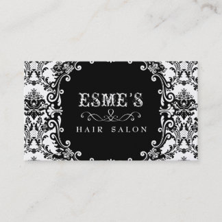GOLD Damask Hair Salon Stylist Business Card Visitenkarte