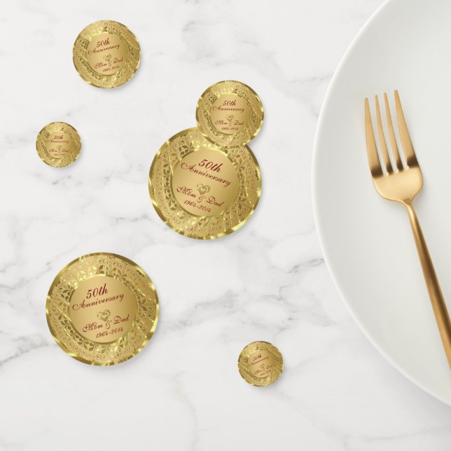 Gold Damask & Herz Konfetti (Gruppe)