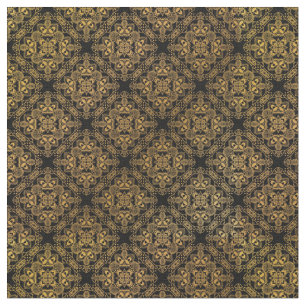 Gold Damask Medallion Muster Stoff