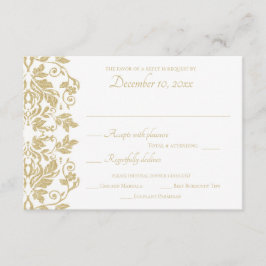 Gold Damask Response RSVP Karte
