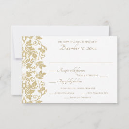 Gold Damask Response RSVP Karte