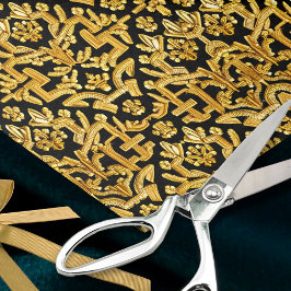 Gold Damask Stickerei - Verziertes historisches De Seidenpapier