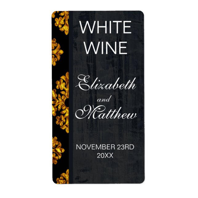 Gold Damask Wedelweinmarken (Vorne)