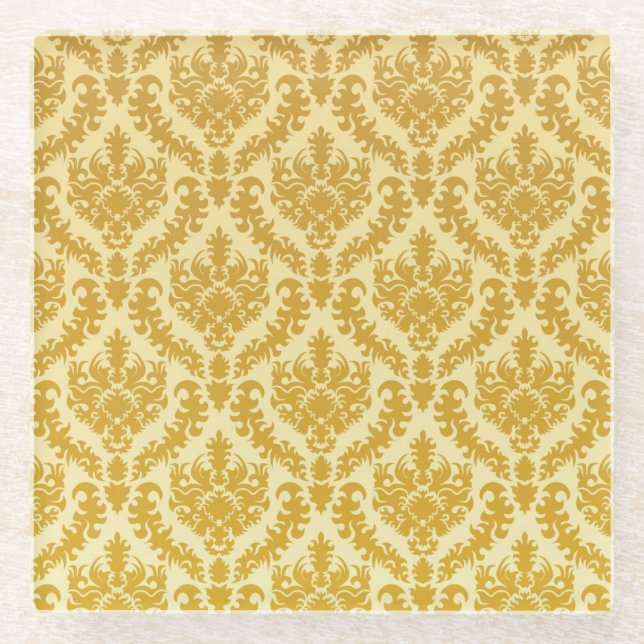 Gold-Damaskus Glasuntersetzer (Vorderseite)