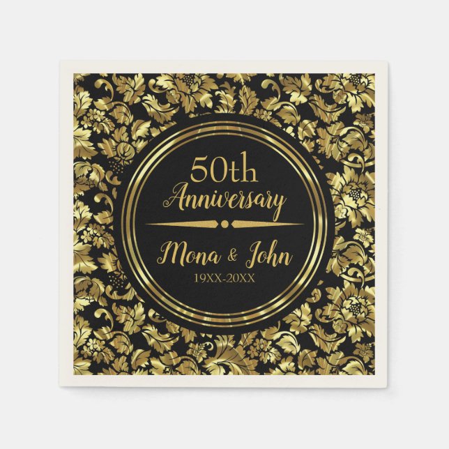 Gold-Damaskus und Golddividende Serviette (Vorderseite)