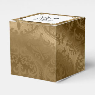 Gold Damast Seiden Geschenkbox für die Hochzeit Geschenkschachtel