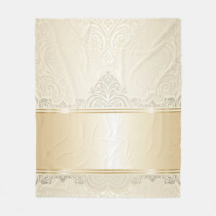 Gold, Damast, Silber, Champagner, elegant, chic, h Fleecedecke