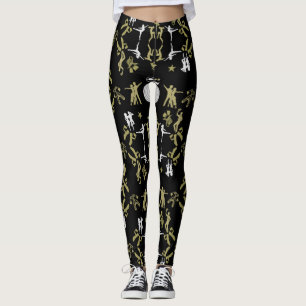 Gold Dancer Gemusterte Wohngestaltung Leggings