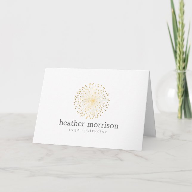 GOLD DANDELION STERNEXPLOSION LOGO on WHITE Karte (Vorderseite)