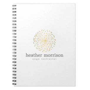 GOLD DANDELION STERNEXPLOSION LOGO on WHITE Notebo Notizblock