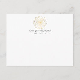 GOLD DANDELION STERNEXPLOSION LOGO on WHITE Noteca Mitteilungskarte