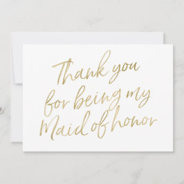 Gold "Danke, dass du meine Trauzeugin bist" Dankeskarte