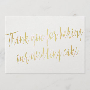 Gold "Danke, dass du unseren Hochzeitskuchen gebac Dankeskarte