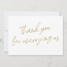 Gold "danken Ihnen für das Heiraten wir " Dankeskarte