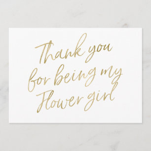 Gold "danken Ihnen für Sein mein Blumenmädchen " Dankeskarte