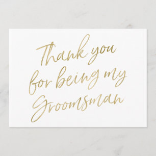 Gold "danken Ihnen für Sein mein Trauzeuge " Dankeskarte