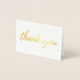Gold Dankeschön Karte gefaltet. Moderne Hochzeitfo