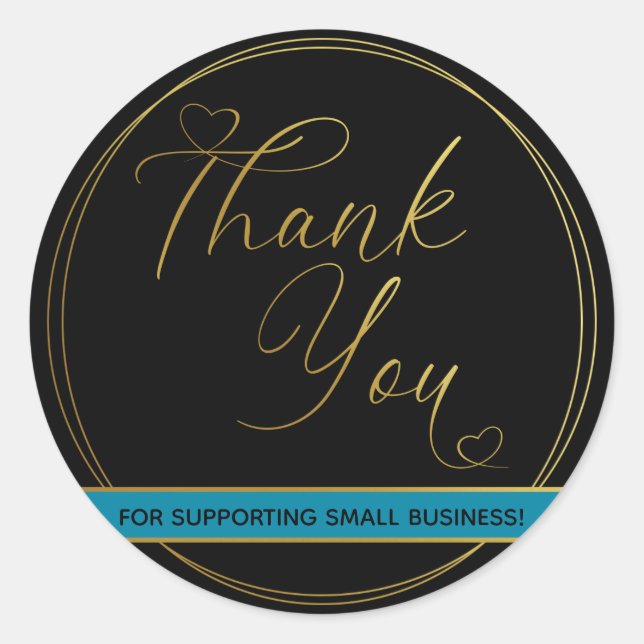 Gold-Dankeschön-Label Runder Aufkleber (Vorderseite)